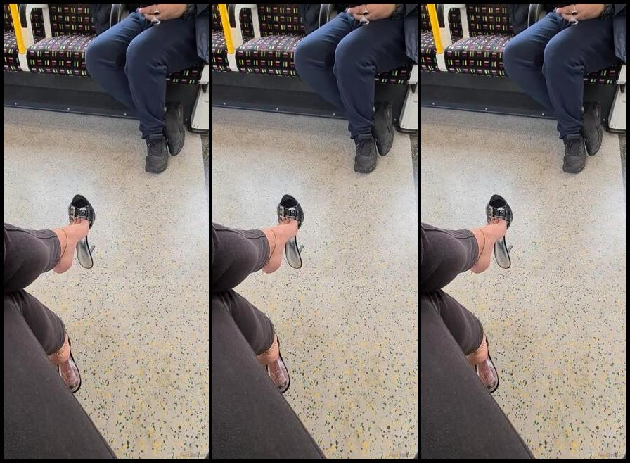 Feetbysherri Onlyfans Caught This Guy Recording My Shoe Dangling On The Train I Spoke To Him Afterwards