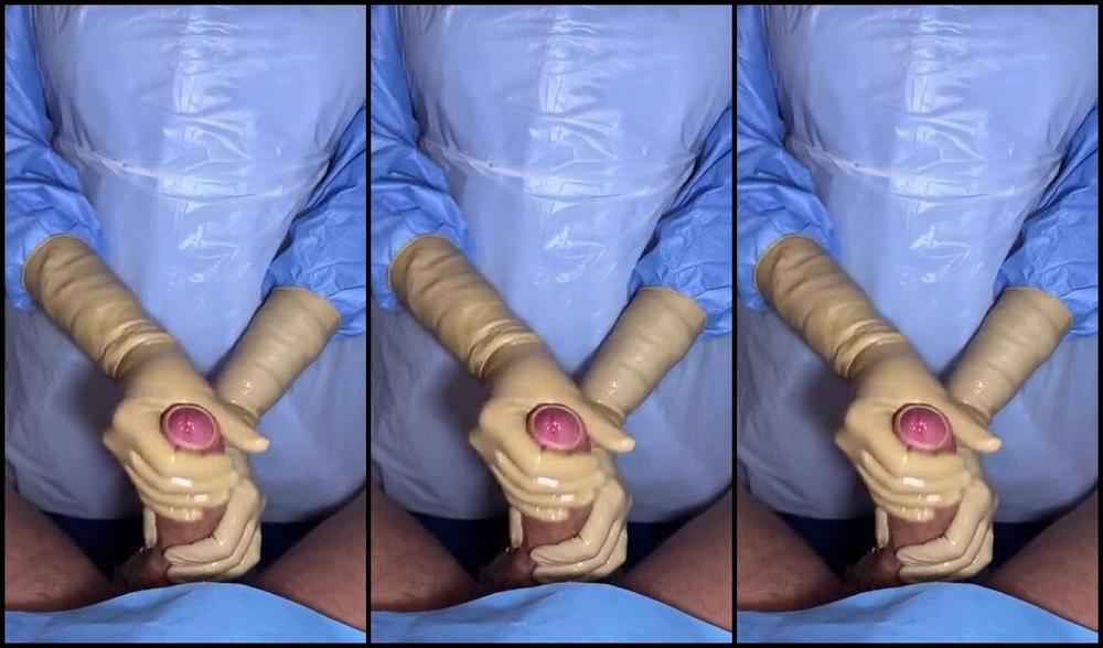 Milking Nurse Nicknamed Milking Nurse 04 17 2025 Onlyfans Video Brown Biogel Surgical Gloves Cock Milking