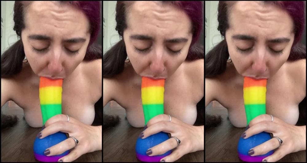 Dildo Sucking, Huge Dildo, Wet & Messy sucking my 9 inch as hard as i can ManyVids