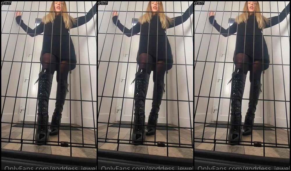 Goddessjessicajewels Onlyfans Caged Up Boot Bitch Duration 2Min