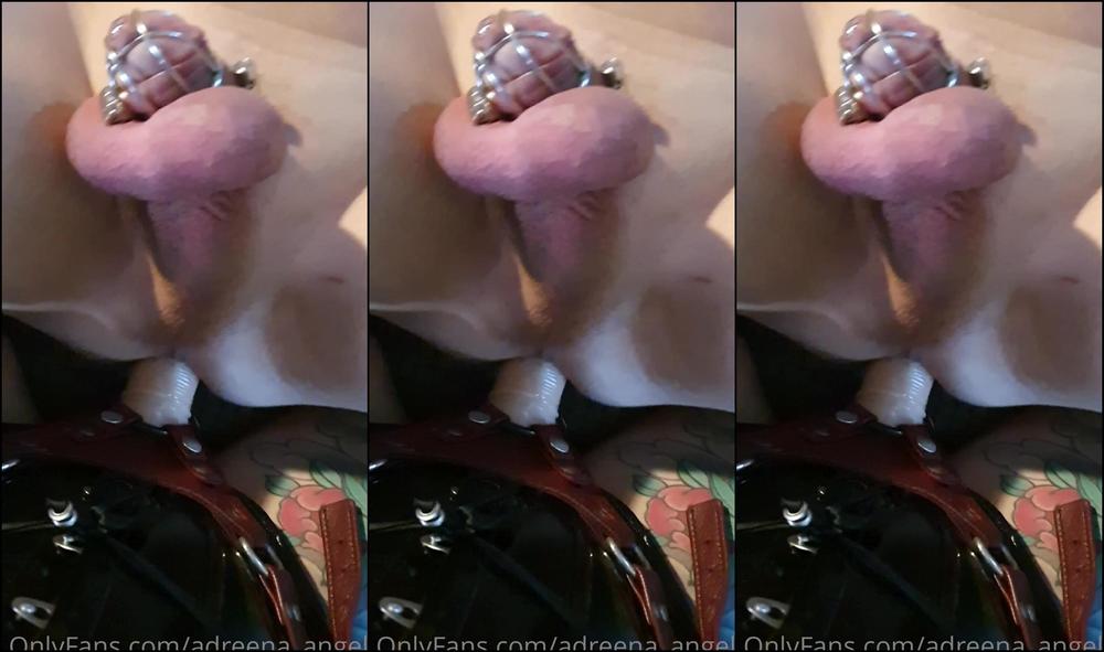 Adreena Angela Anal Play With My Caged Sub