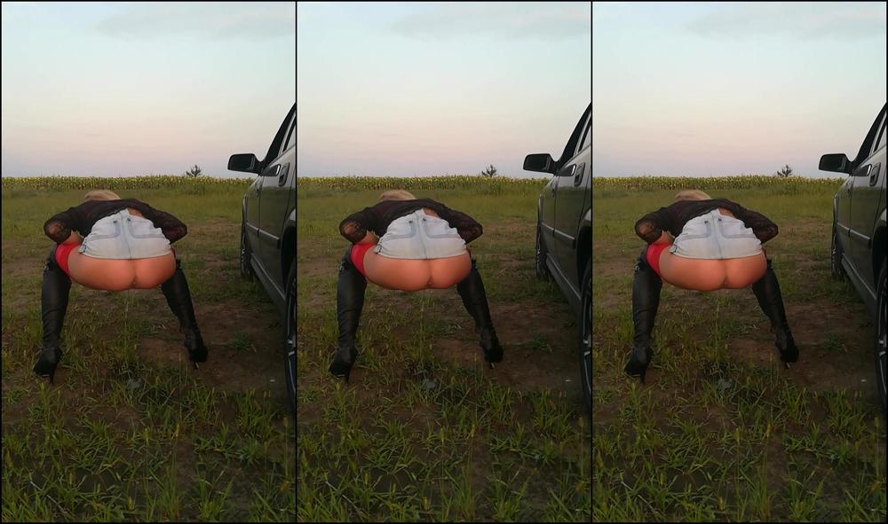 KinkyPornCpl - Outdoor Peeing Wearing Mini Skirtheels ManyVids