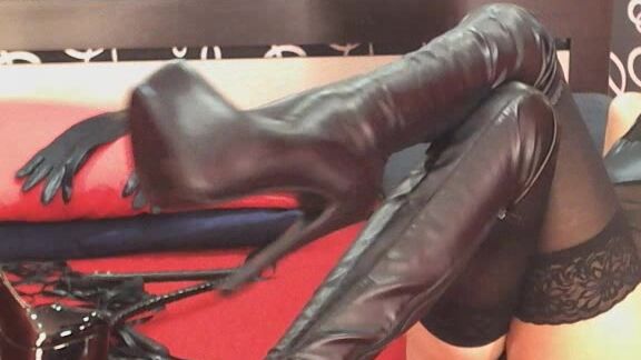 Goddess Helen High Heels Leather Boots Worship