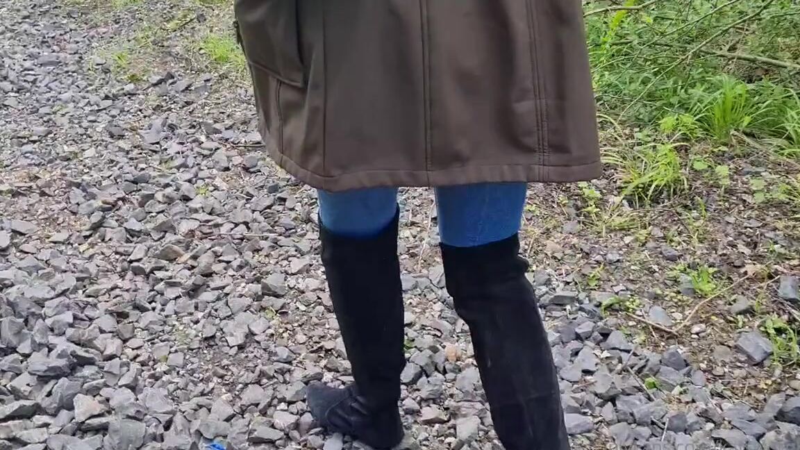 Kats Worn Heels Nicknamed Katswornheels Onlyfans Walking On Rough Terrain In My Suede Over Knee Boots