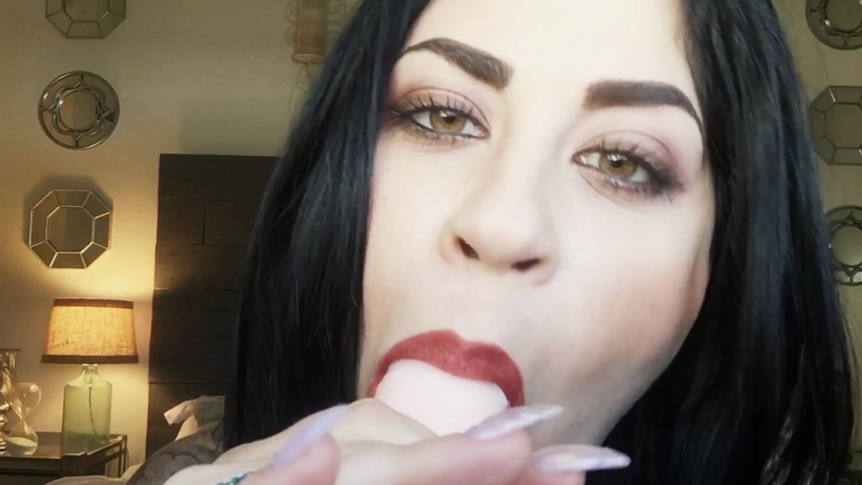 Blowjob, Brunette, Dildo Sucking, Eye Contact, Tattoos saffron pov bj ManyVids