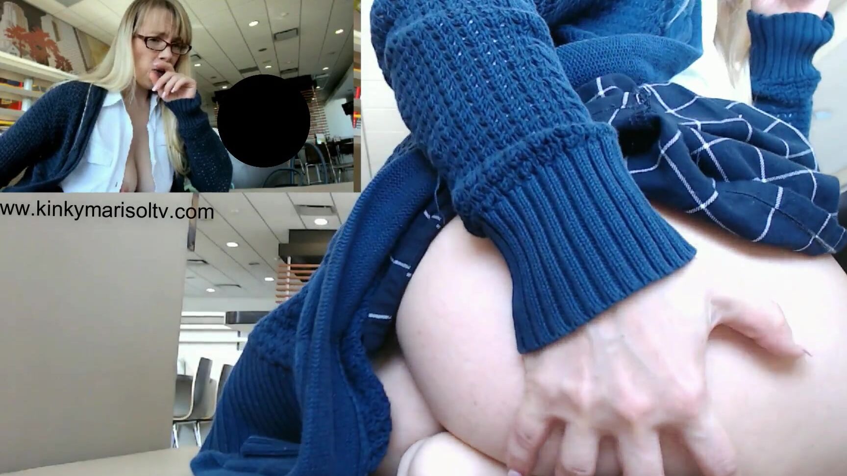 Anal,Dildos,Double Penetration,Public Flashing,Public Nudity kinkymarisol dp double penetration at fastfood ManyVids