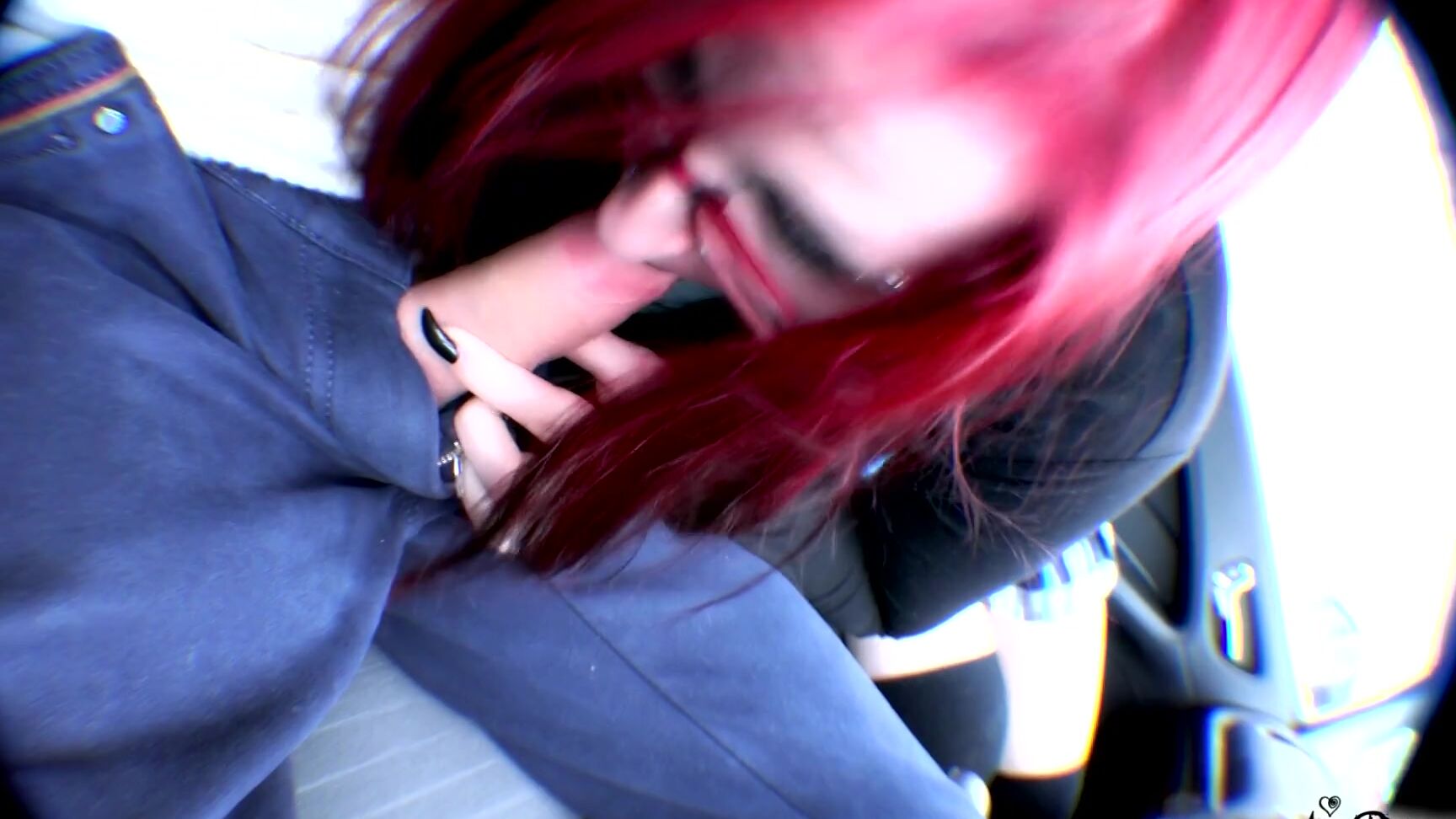 Anndarcy Blowjob Outdoors With Red Hair And Glasses
