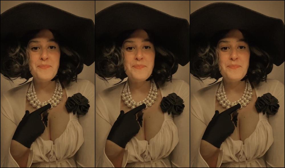 Allieoopsforever 3539152273 10 30 2024 Lady Dimitrescu Cosplay Joilooks Like You Just Became My Prey My Sweet Little Loser Are