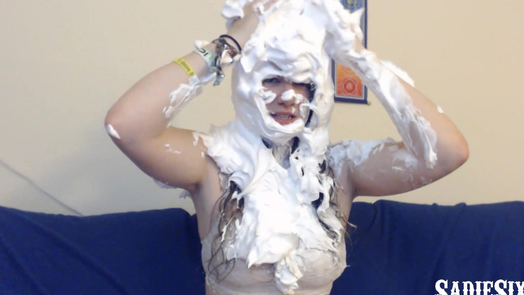 Sadiesixx Head Covered In Messy Barbasol