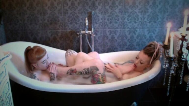 Bathroom sex, Bathtub Fetish, Lesbians, Feet, Tattoos azura alii besties naughty bathtime ManyVids