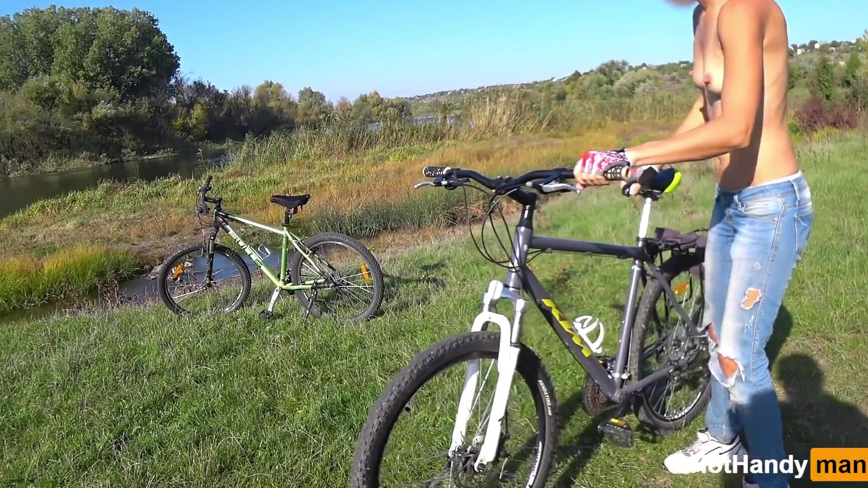 hothandyman Milf Topless bike ride along river bank (music) Pornhub