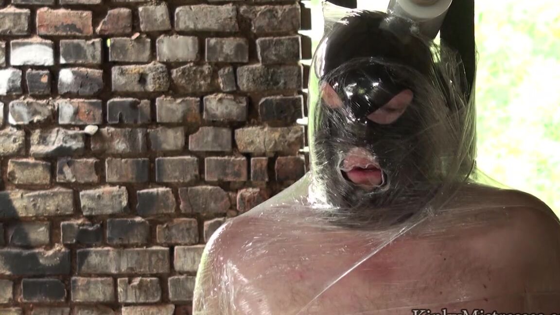 KinkyMistresses the clingfilm slave in the factory