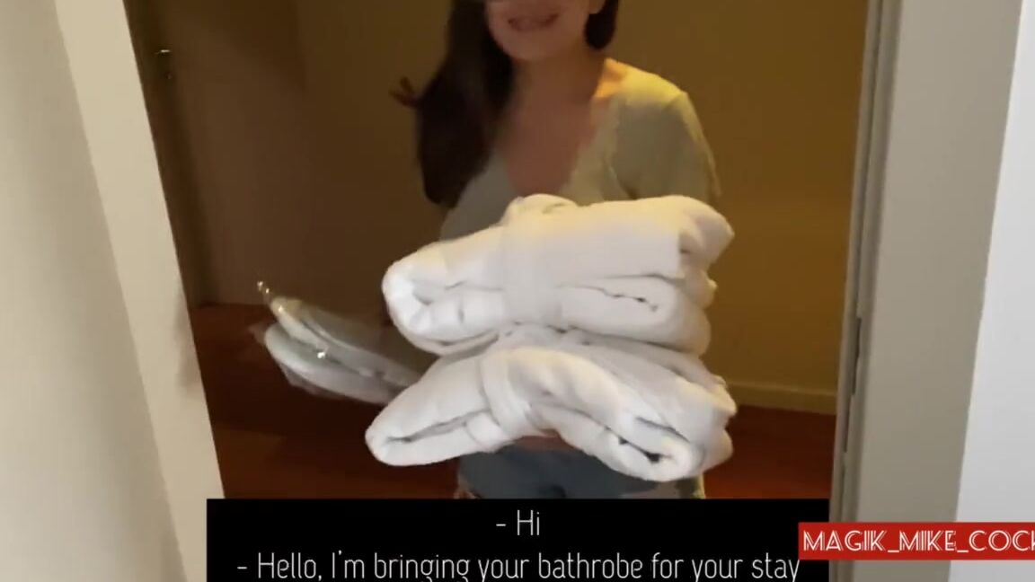 Mike s Magic Cock P1- FLASHING HOTEL MAID while watching FC Barcelona football match Pornhub