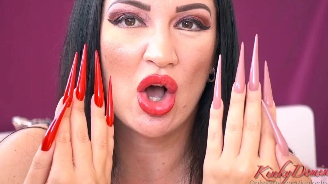 Kinkydomina Onlyfans Every Day A Free Clip On My Vip Page Stroke For My Extra Long Red Stiletto Nails My New Nails Are