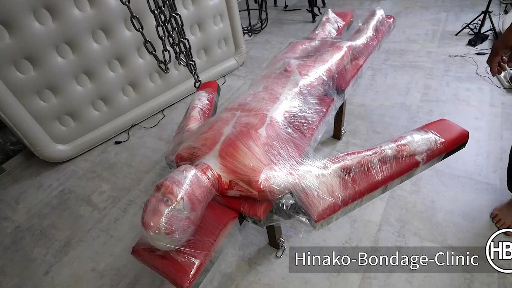 Anatomical Model Of The Human Body Gets Crucified And Sliced Up By Axe