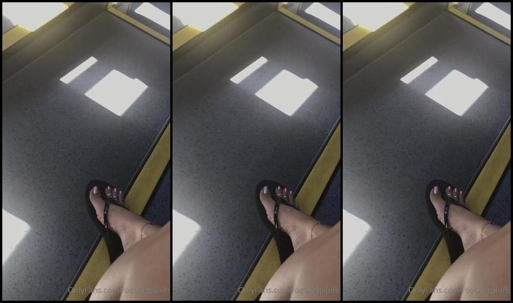 Footsiegalore A Peek Into Footsie S Day Bus Stop Tease Bus Dangling Fun Would You Give In And Stare