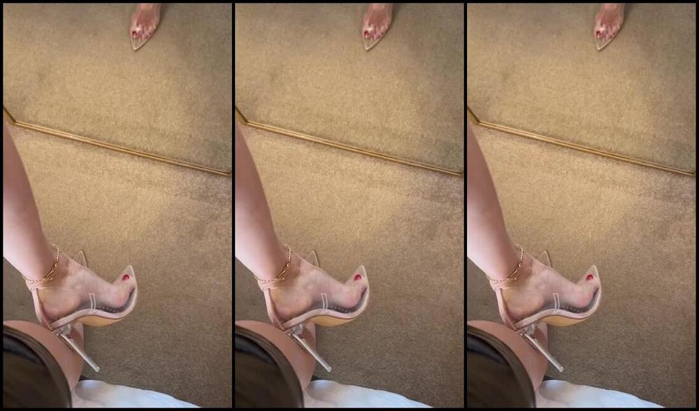 Heels Of Mine Nicknamed Heelsofmine 03 15 2024 Onlyfans Video Do You Like To See My Red Pedi Through Those Clear Heels