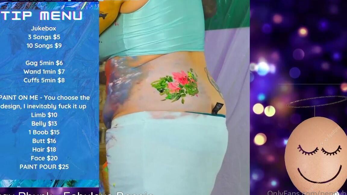 Pennybanks Here S A Super Fun Long Clip From My Body Painting Stream Desperately Trying Not To Cum