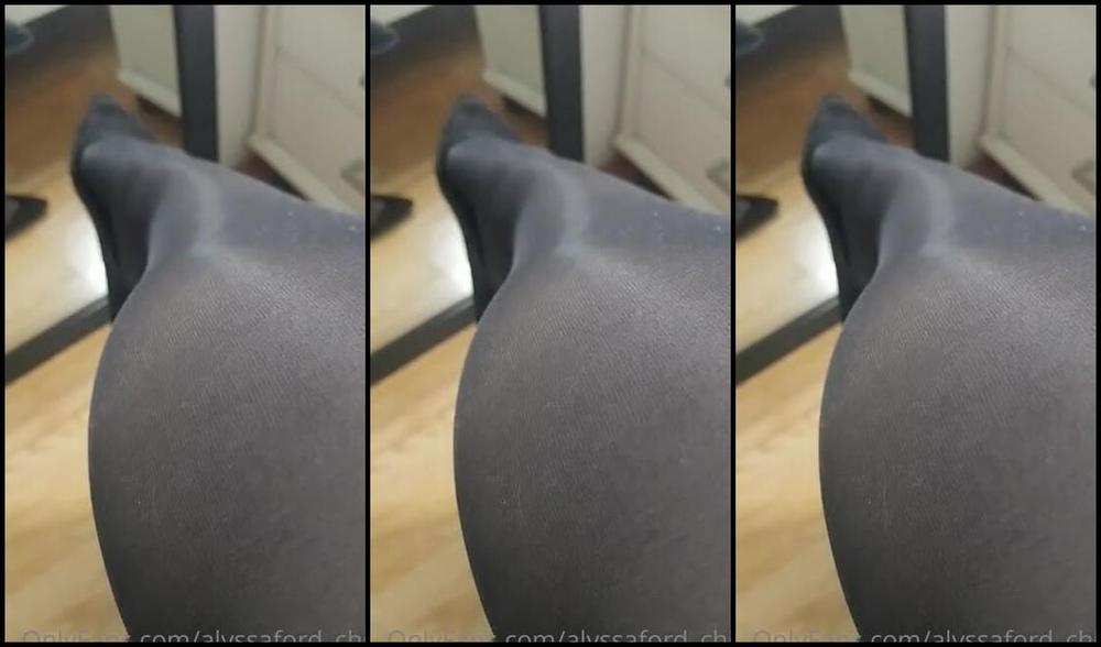 Alyssa Ford Nicknamed Alyssaford Chill Onlyfans Dangling In Black Nylons And Flats Natural Nails