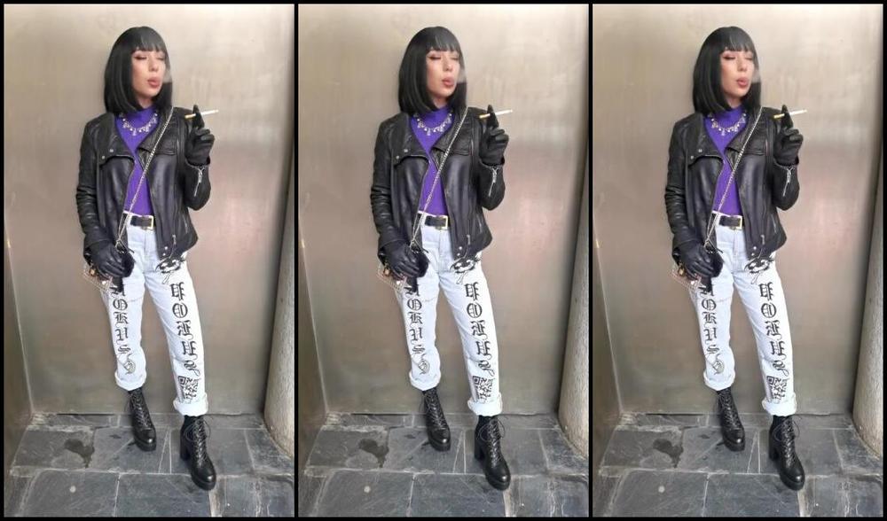 Queen Kinkerbell Nicknamed Kinkerbell23 Onlyfans Have You Missed Watching Me Smoke And Crush I Love Wearing Leather Out And About Ill Ouo