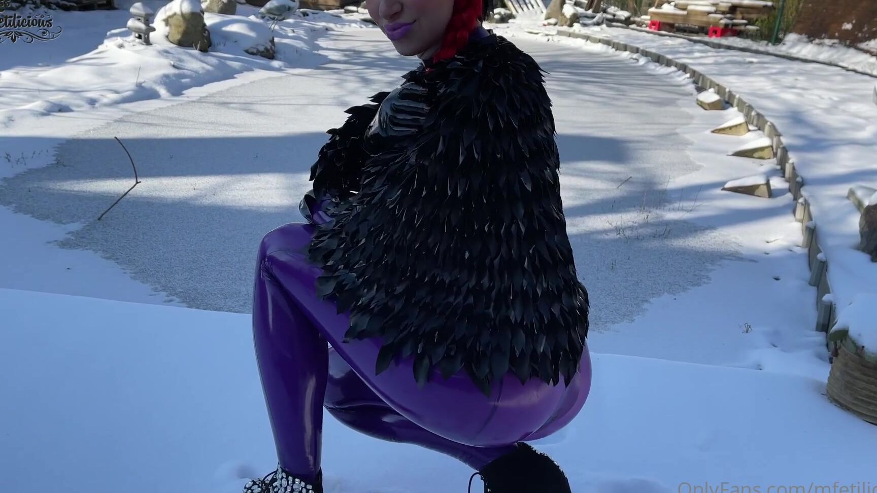 Mfetilicious I Love My Black Cape And Hat With Quills Perfect For A Snow Day With A Transparent Purpl