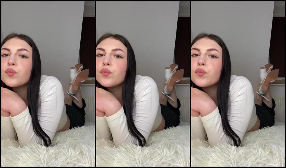 Feetqueenkaty Onlyfans We Both Chilling Together On My Princess Bed While I Am Wearing My Cute White Heels How Long Could