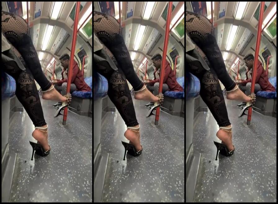 Feetbysherri Onlyfans Teasing And Dangling On The Night Tube