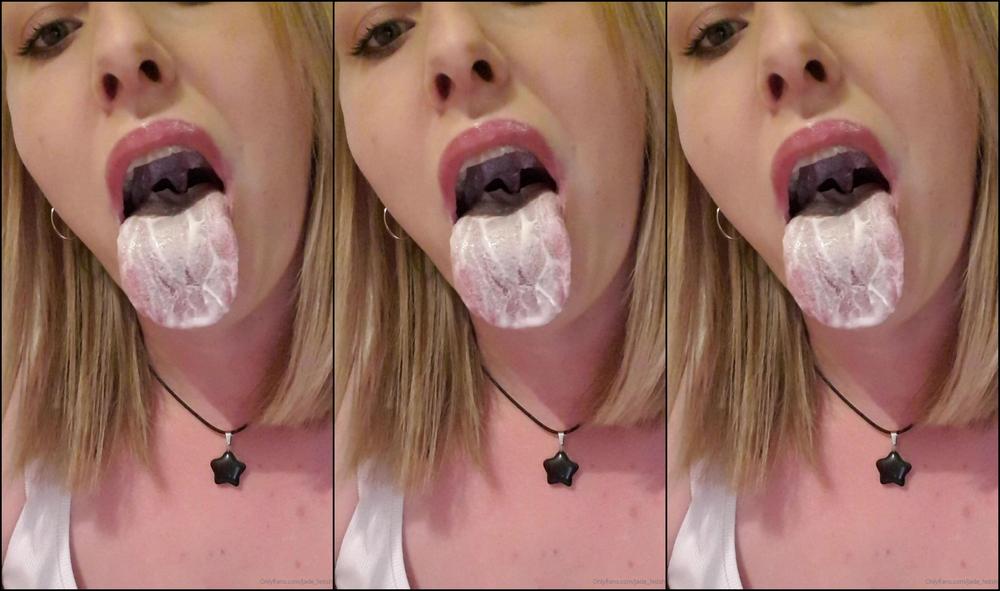 Truemistressjade Licking Lots Of Yogurt From A Spoon