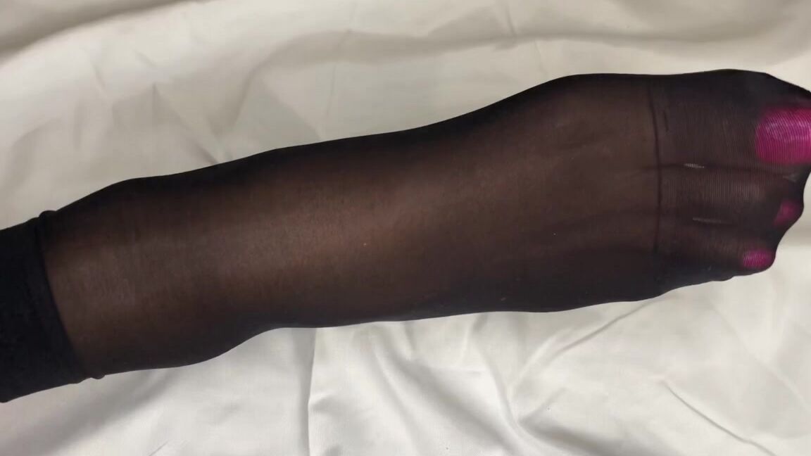 Nylon Worship, Feet, Foot Fetish, Ebony Foot Fetish, Wrinkled Soles, SFW ebony girl does black nylon removal ManyVids
