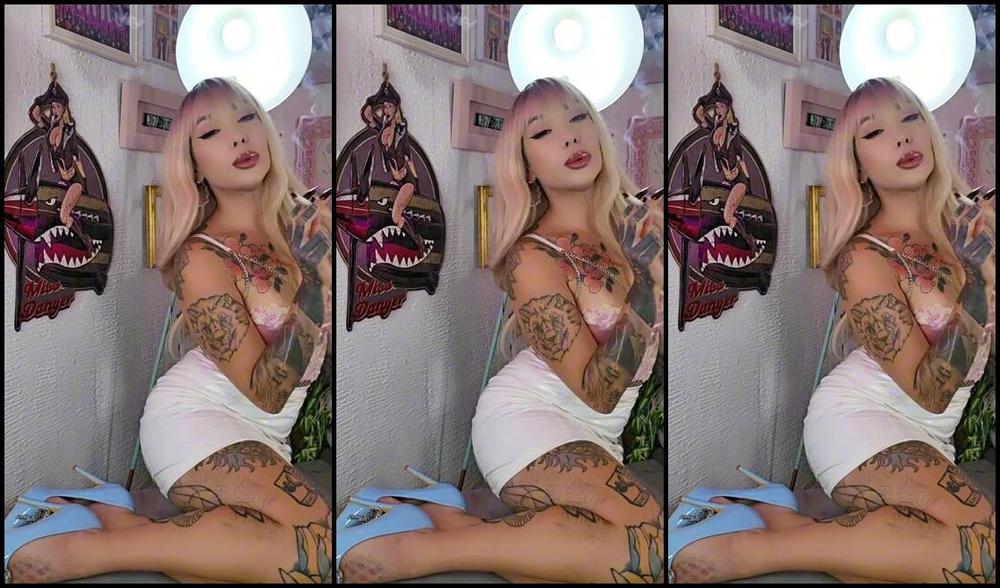 Queen Kinkerbell Nicknamed Kinkerbell23 Onlyfans Enjoying A Malboro Red Superking In My Tight Pvc White Skirt And New Hair And Heels Yqs