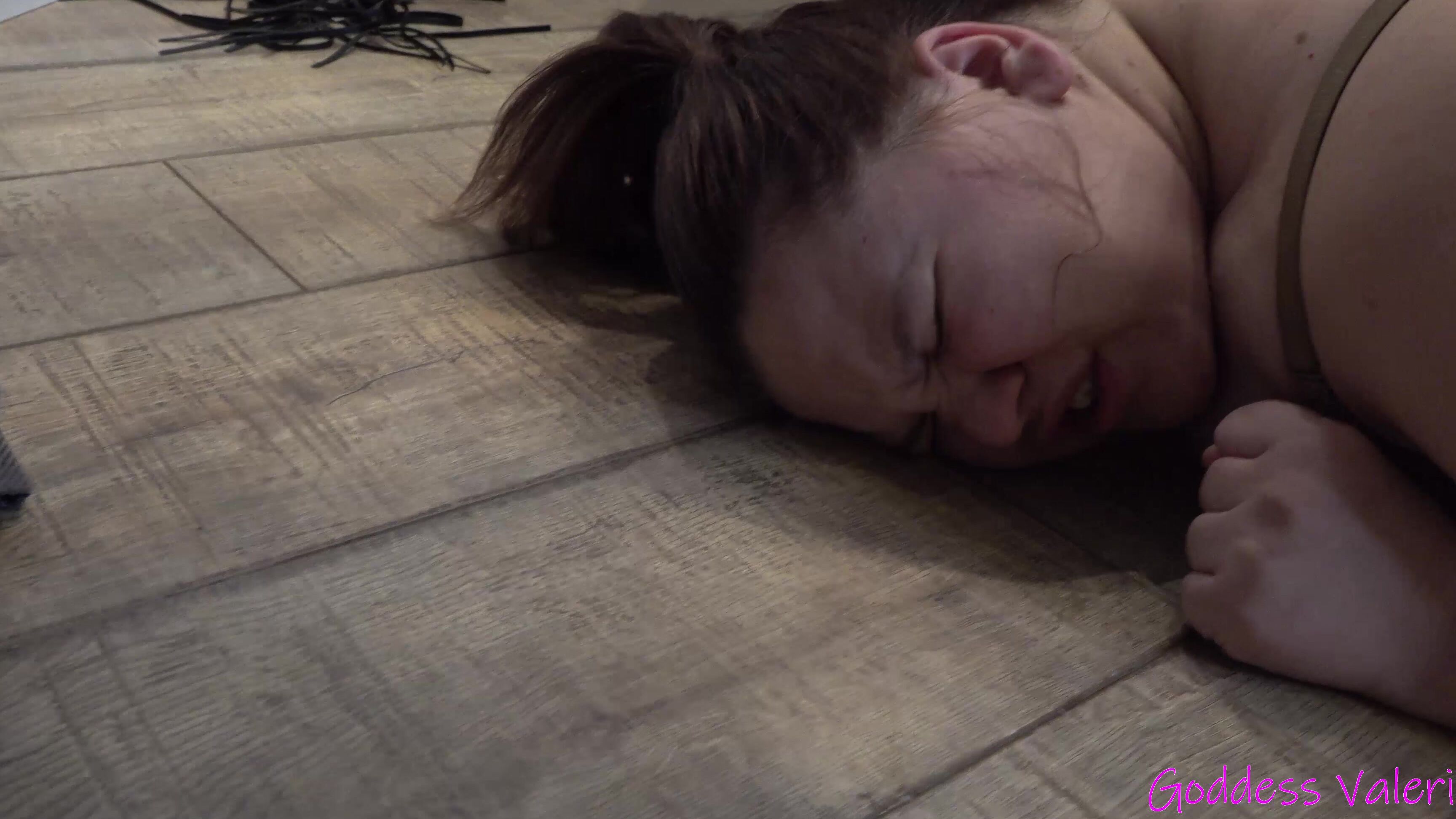 Goddess Valeria This ugly fat bitch screams so funny in pain when I jump on her in My shoes  Fetish