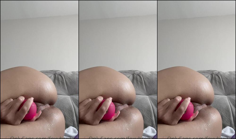 Foxybrown Fucking This Tight Ass With This Big Purple Dildo