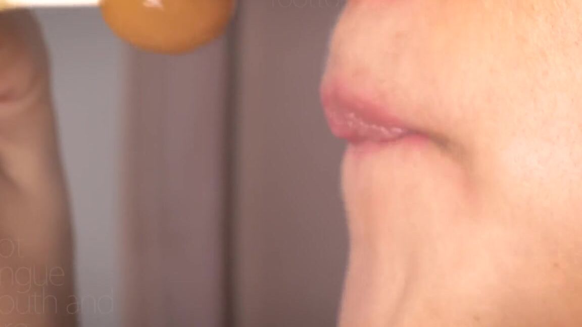 foot tongue mouth and vore beautiful long wet tongue and moist lips on a lucky lollipop Clips4Sale