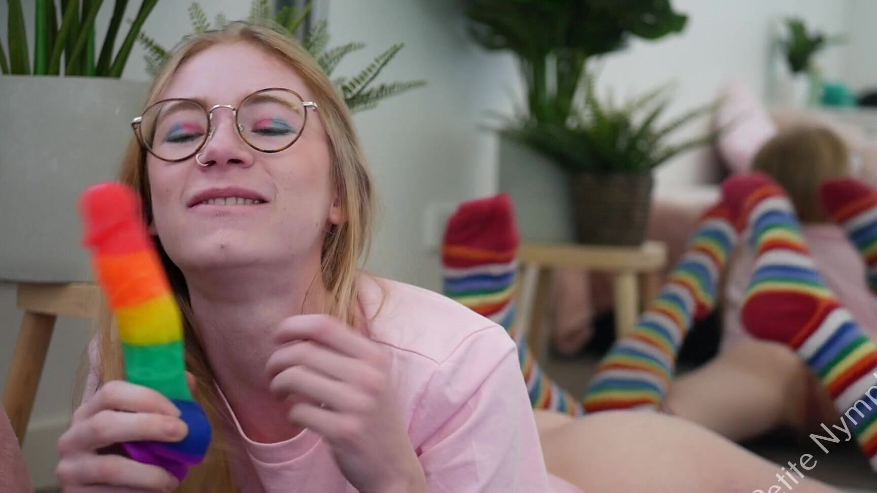 Naughty Nymphet Fucking Myself With My New Pride Dildo Leads Me To A Leg Shaking Squirting Orgasm I