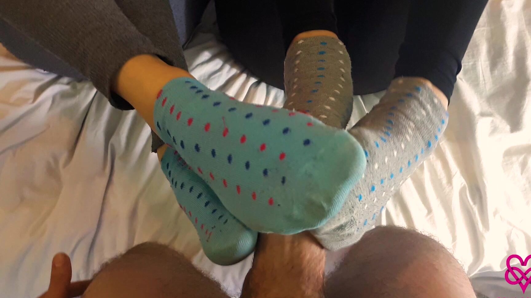 Polyamory Foot Sock Fetish With Two Girls