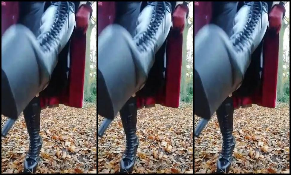 Mistress Ava Von Medisin Aka Avavonmedisin Onlyfans Outdoor Bootlicking Duties For My Boot Licking Slave Only When My Dirty Boots Are Clean Shall