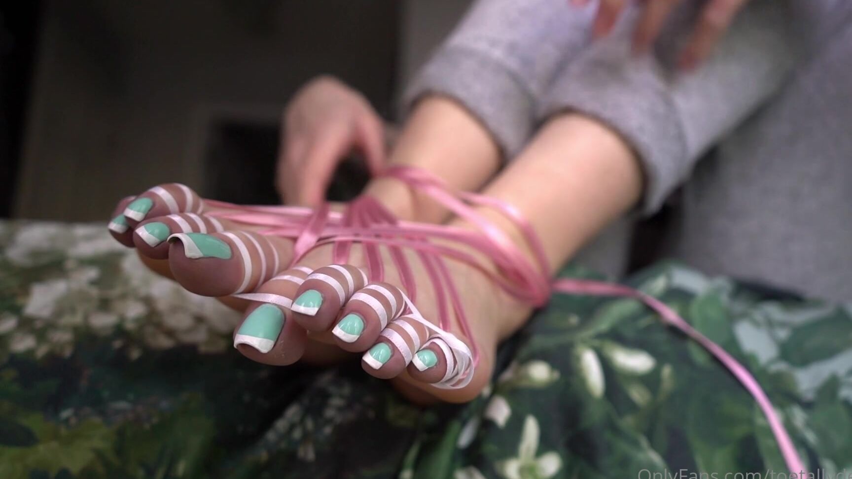 Toetallydevine Bound In Ribbons Tags Foot Bondage