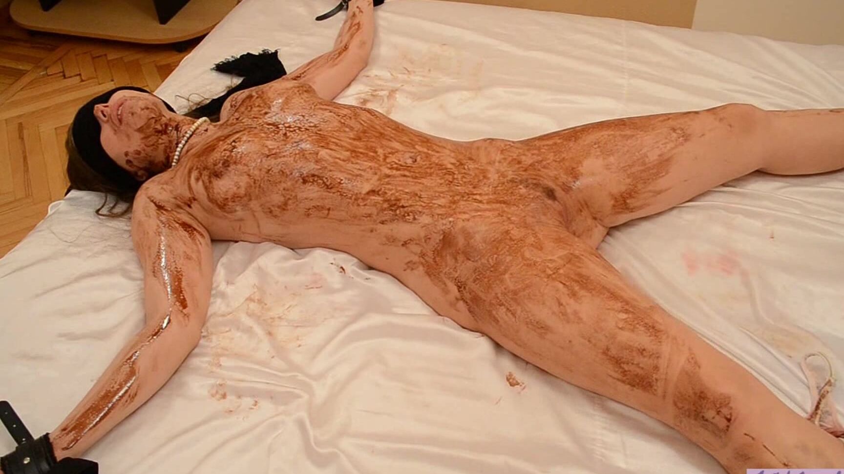 Blindfolds, Bondage, Bondage Sex, Food Sploshing, Rough Sex anjee lowe chocolate lube ManyVids