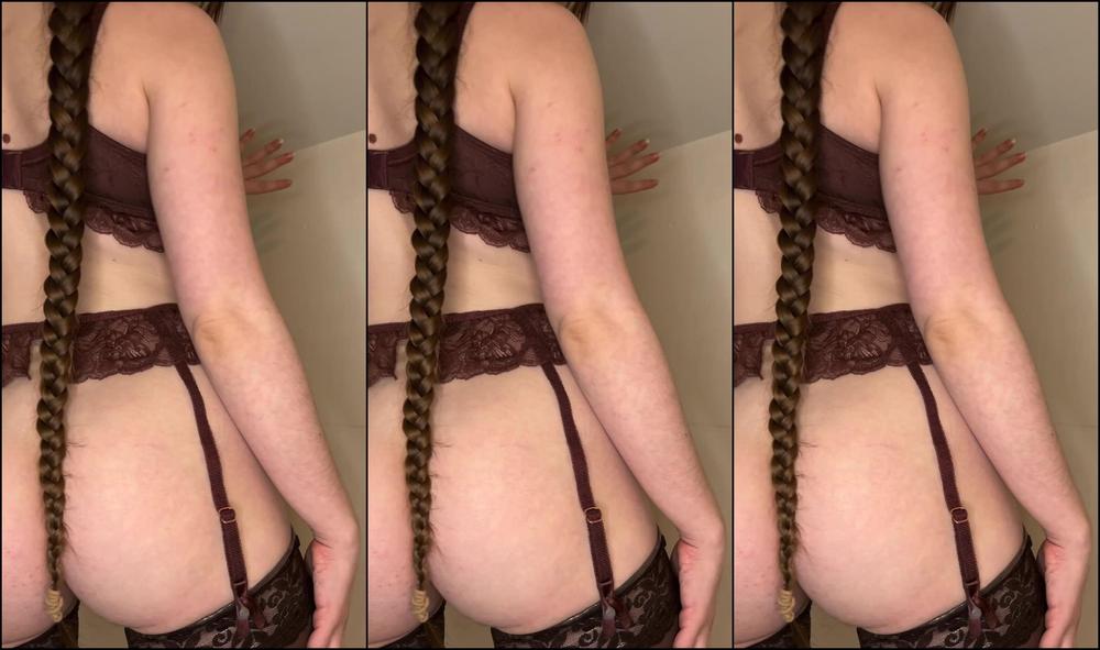 "LongHairLuna" garter & stockings, hairy, lace/lingerie, slut training, striptease Lingerie Stripping Body Worship Manyvids