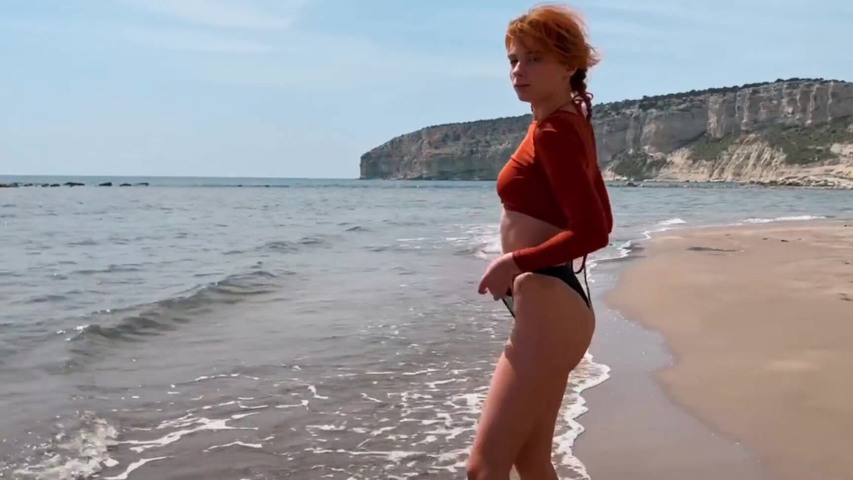 MarthaGromova Charming Girl Basking in the Sun on a Sandy Beach   Pornhub Pornhub