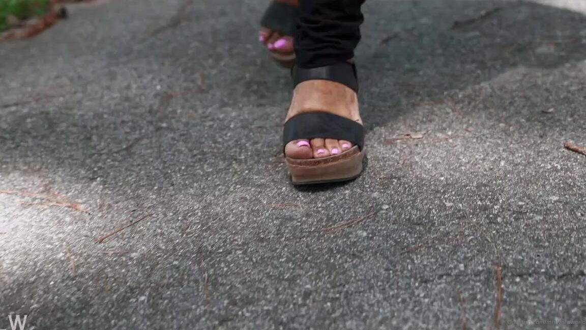 Auntie Lynn Nicknamed Mrslynnsworld Onlyfans Just Walking In My Comfortable Wedges I Love Wearing These While Out Shopping