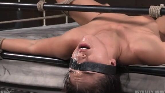 Hardcore, BDSM, All sex, Bondage, Domination Tiny little Sarah Luvv bound, blindfolded and roughly fucked into a drooling mess by two cocks SiteRip