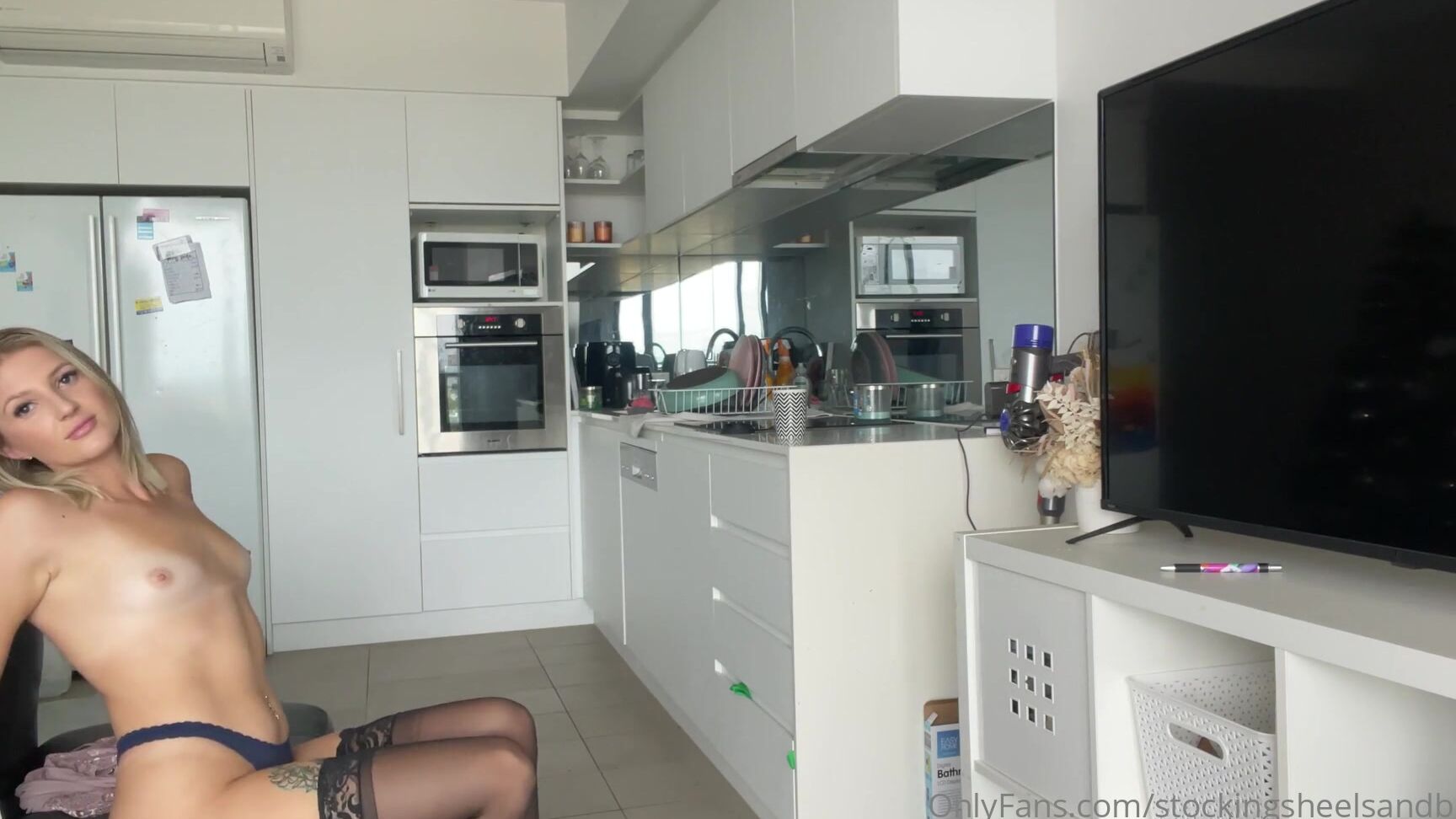 Stockingsheelsandboobs Catie Takes A Walk In Her Stockings