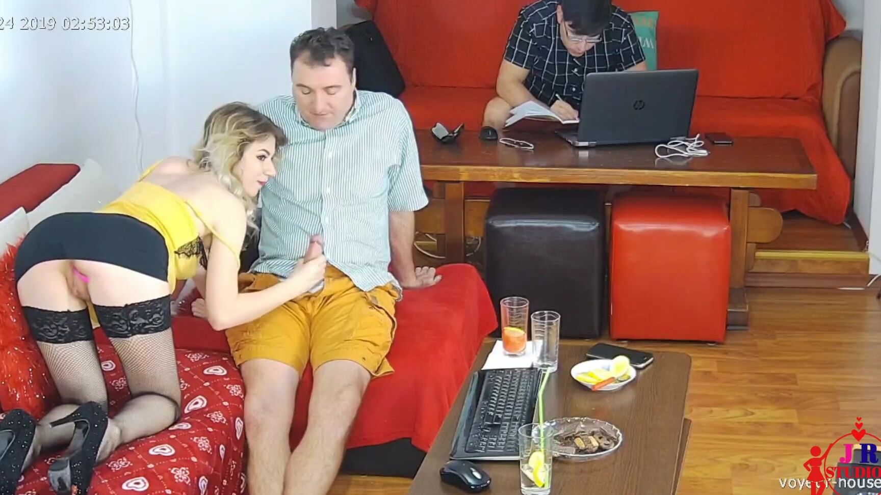 JulyaAndRaul WIFE CHEATING WITH A NEIGHBOUR, WHILE HUSBAND IS WORKING IN THE SAME ROOM Pornhub