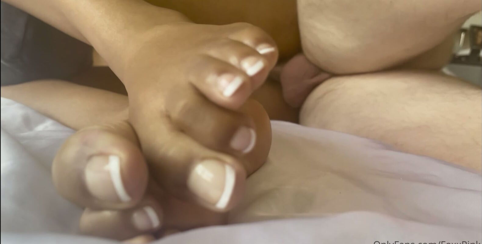 Feet, Foot Fetish, Ebony Foot Fetish, Toe Wiggling, Cumshots close up french pedi feet while fucking ManyVids