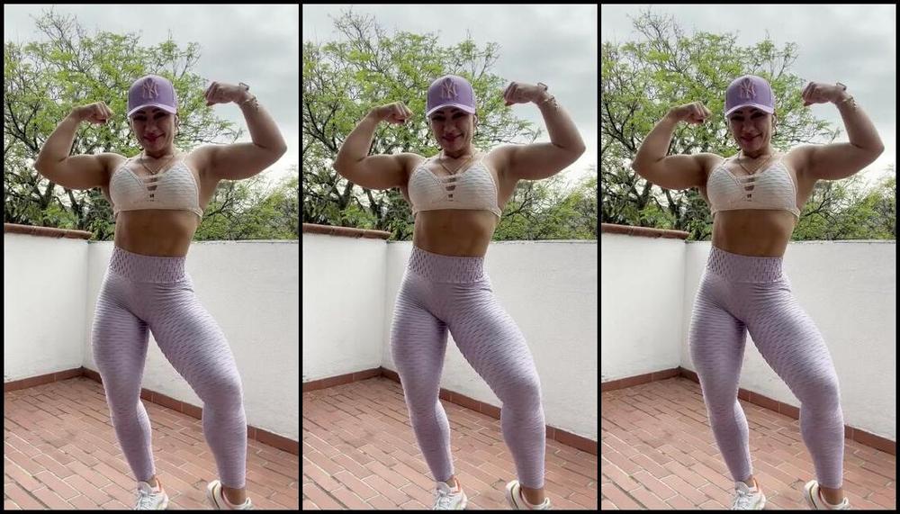 Quadsgoddess Nicknamed Quadsgoddess 08 30 2023 Onlyfans Video Some Muscle Flex In My Purple Leggings Cwtx Srj