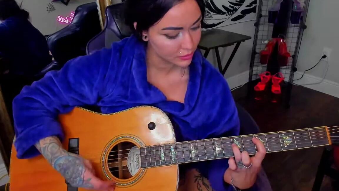 "Charlette Webb" acousticguitar, guitar, music, musician, singing Kung Fu Pussy Take 2 Improv manyvids