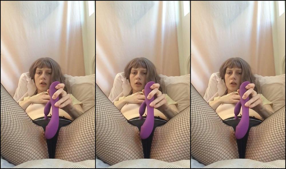 Poutyangel Vibrator Masturbation Thru My Panties And Fishnets I N
