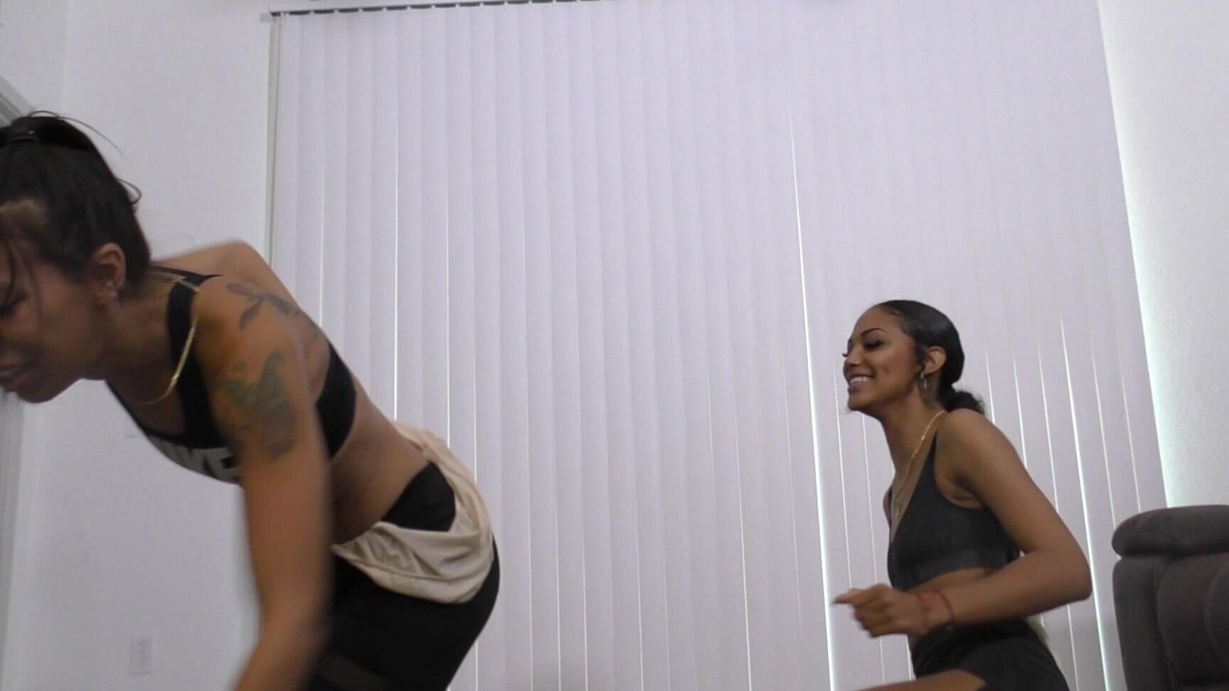 "Alexis Rain" ebony, panty fetish, sisters, taboo, wedgies Gorgeous Step Sisters Wedgie War manyvids