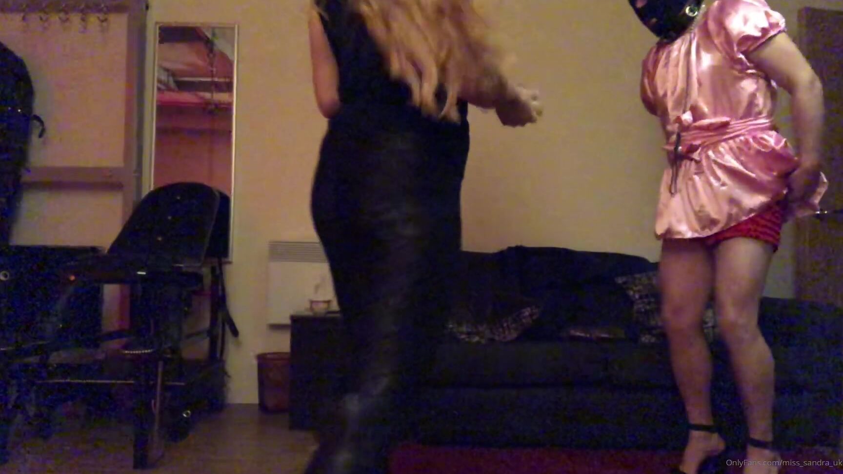 Mistress Sandra Video Completing His Outfit For Me For Entertainment Bit Of Spanking Added Before Peg Ti